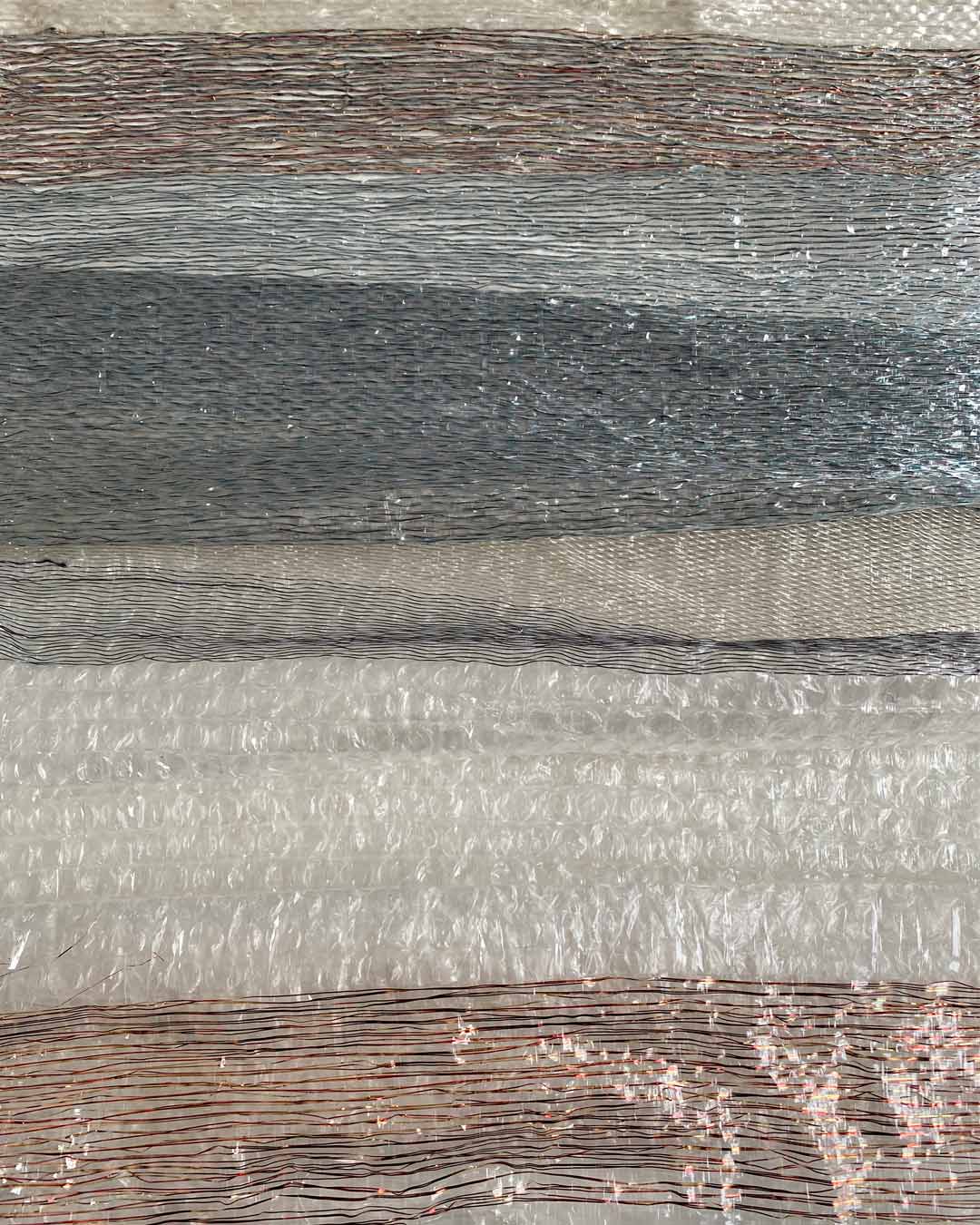 experimentelles gewebe aus foliengarnen